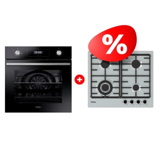 Жиынтық Haier кіріктірілетін тұмша шкафы HOD-P08WGB + Haier газ пісіру беті HHX-M64CWFX 