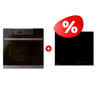 Комплект Встраиваемый духовой шкаф Haier HWO60SM5S5B1H + Стеклокерамическая варочная поверхность Haier HHY-C64ROVB 