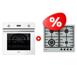 Комплект Встраиваемый духовой шкаф Haier HOD-P08TGW + Газовая варочная поверхность Haier HHX-M64CWFX 