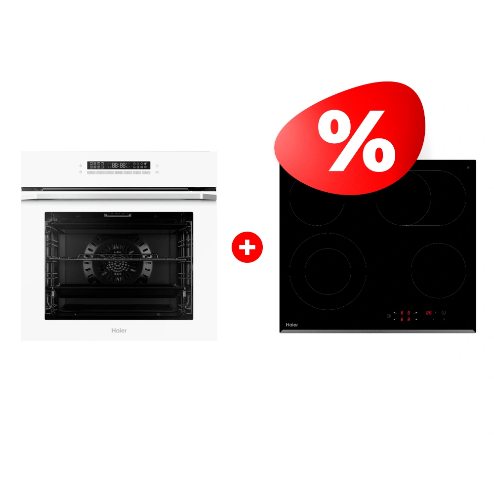 Жиынтық  Haier тұмша шкафы HOQ-P16AN5GW + Haier шыны керамикалық плитасы HHY-C64ROVB 