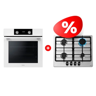Жиынтық Haier Кірістірілетін пеші HOQ-K2ANN3WB + Haier газ пісіру беті HHX-M64CNX 