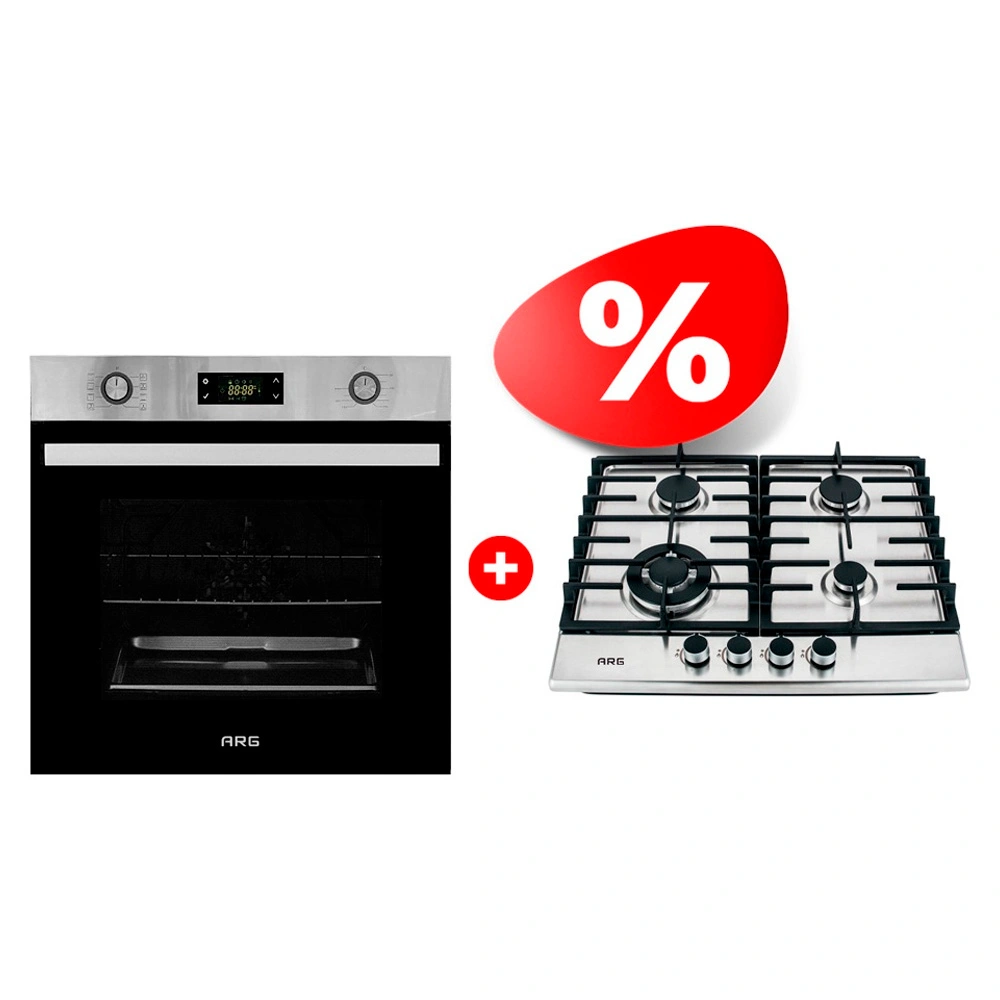Жиынтық Встраиваемый духовой шкаф ARG MFA 627 Inox + ARG кіріктірілген газ плитасы JK4-S6019 