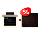 Жиынтық Встраиваемый духовой шкаф Haier HOX-FP5ACG + Стеклокерамическая варочная поверхность Haier HHY-C64NVTB 