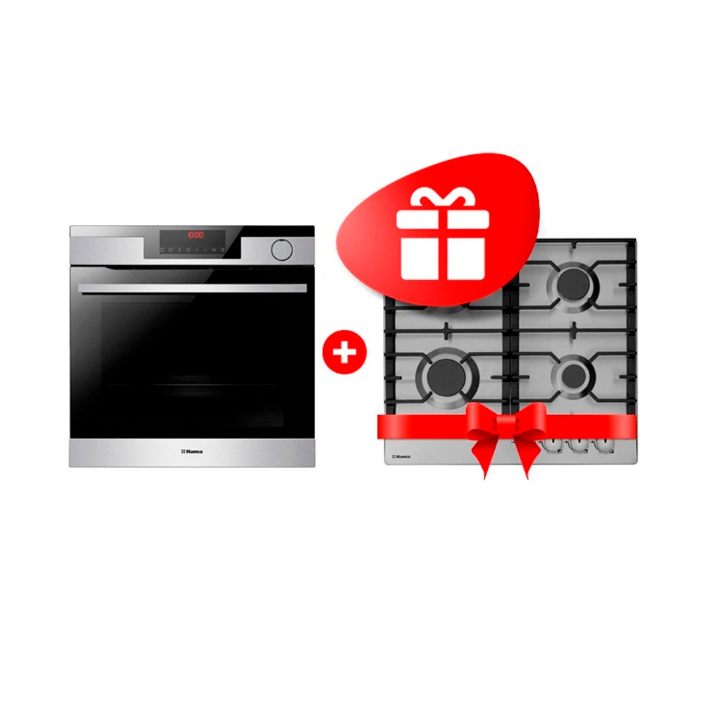 Жиынтық Встраиваемый духовой шкаф Hansa BOEI698699 + Hansa газ пісіру беті BHGI630301 