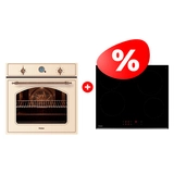 Жиынтық Встраиваемый духовой шкаф Haier HOX-C09ATQBC + Haier шыны керамикалық плитасы HHY-C64RVB 