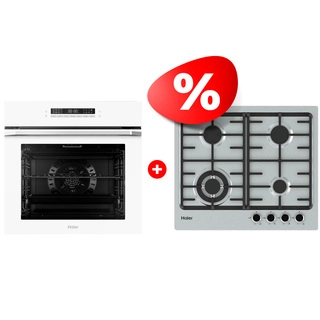 Жиынтық  Haier тұмша шкафы HOQ-P16AN5GW + Haier газ пісіру беті HHX-M64CWFX 