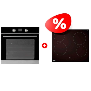 Комплект Встраиваемый духовой шкаф Haier HOQ-K4AAN3BX + Стеклокерамическая варочная поверхность Haier HHY-C64NVTB 