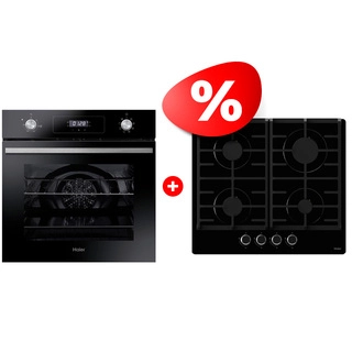 Жиынтық Haier кіріктірілетін тұмша шкафы HOD-P08WGB + Haier газ пісіру беті HHX-G64CNB 