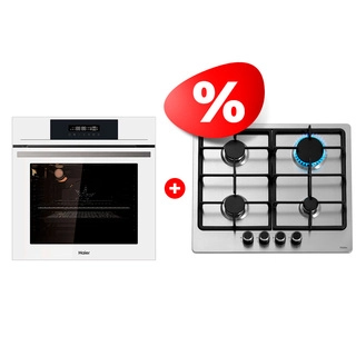 Жиынтық Haier кіріктірілетін тұмша шкафы HOX-FP3AWB + Haier газ пісіру беті HHX-M64CNX 