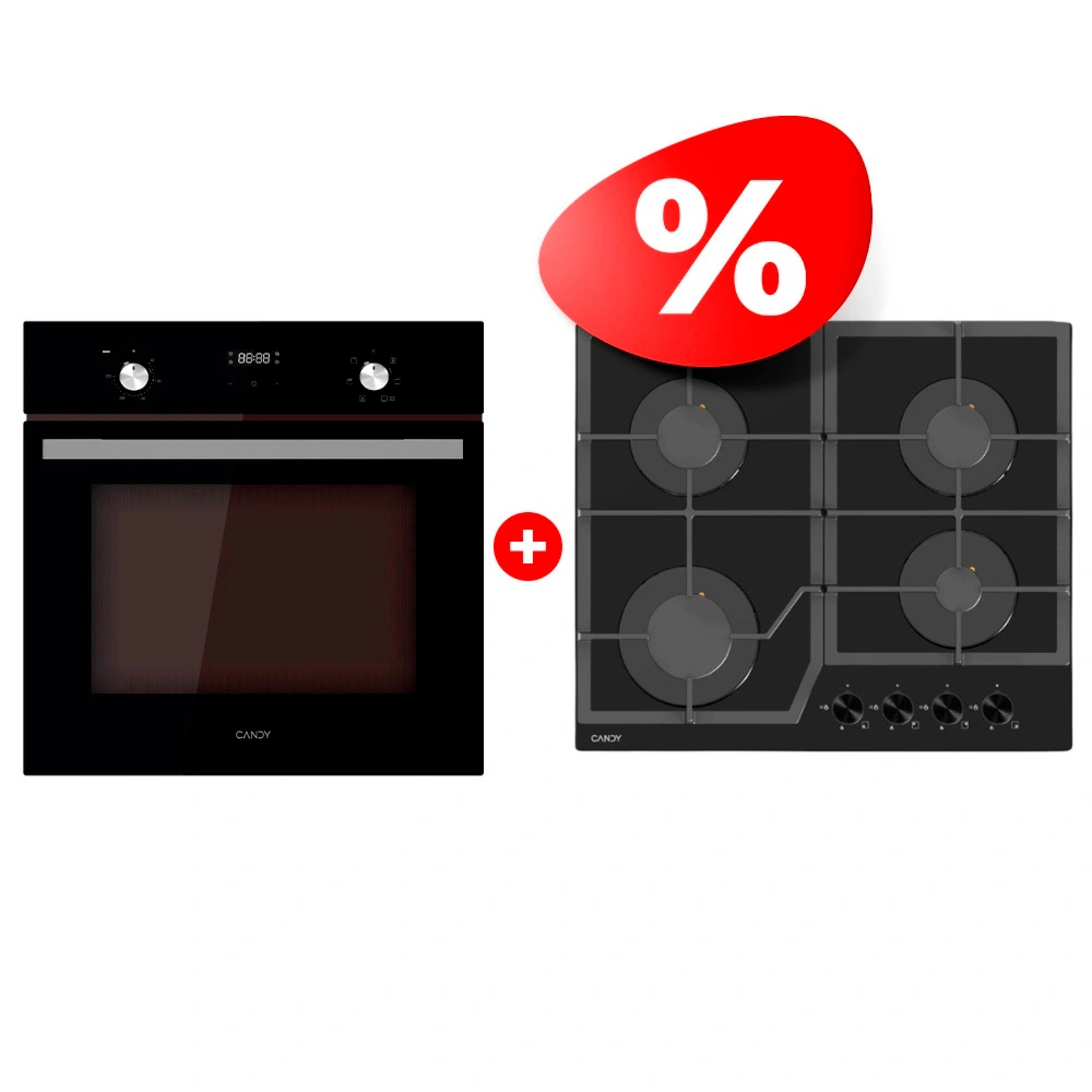 Комплект Встраиваемый духовой шкаф Candy COSMO mini COXP06NSB + Газовая варочная поверхность Candy CHXG64CNB 