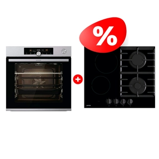 Комплект Встраиваемый духовой шкаф Gorenje BSA6747A04X + Комбинированная варочная поверхность Gorenje GCE691BSC 