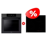 Жиынтық Встраиваемый духовой шкаф Haier HOQ-F6QSN3DG + Haier шыны керамикалық плитасы HHY-C64ROVB 