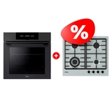 Жиынтық Встраиваемый духовой шкаф Haier HOQ-F6QSN3DG + Haier газ пісіру беті HHX-M64CWFX 