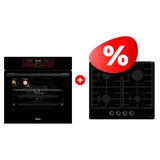 Комплект Встраиваемый духовой шкаф Haier HOX-FP5AGB + Газовая варочная поверхность Haier HHX-G64CNB 