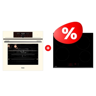 Жиынтық Встраиваемый духовой шкаф Haier HOX-FP5RACG + Haier шыны керамикалық плитасы HHY-C64RVB 