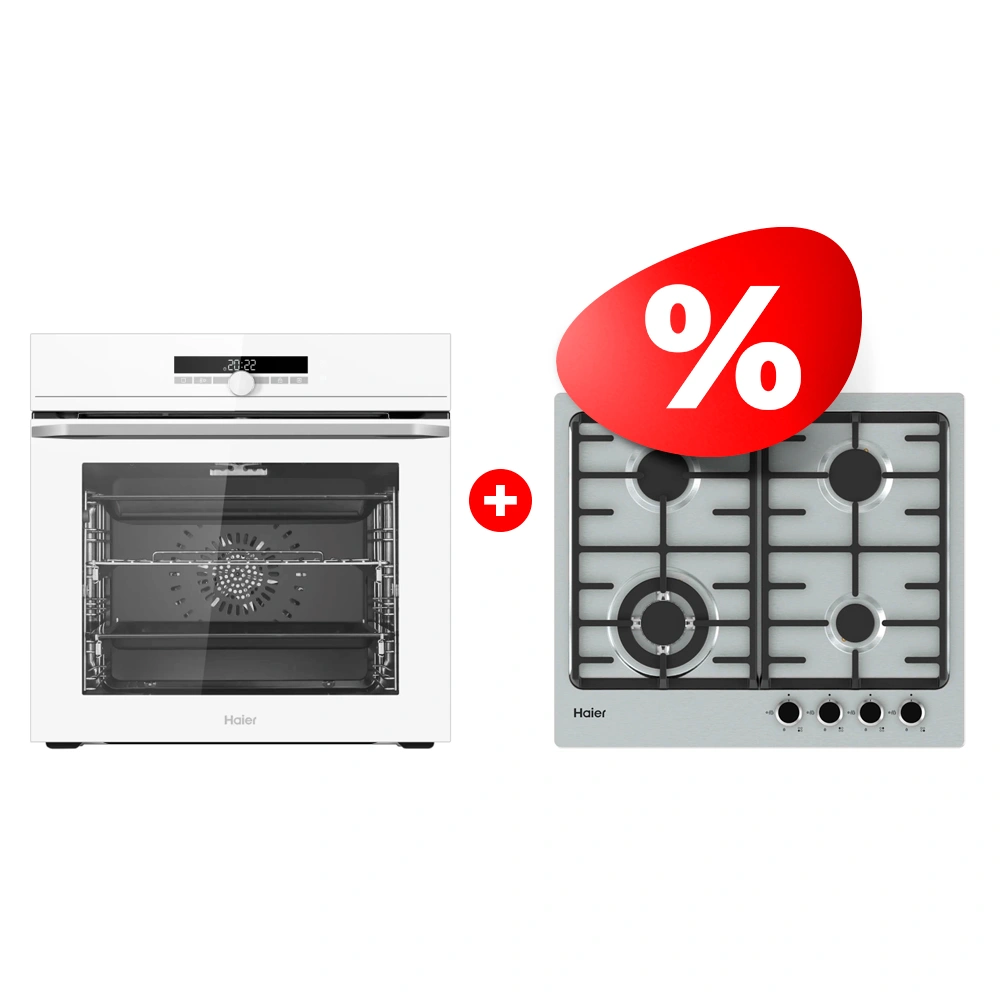 Жиынтық Кіріктірілген тұмшапештер HOQ-F6CASGW + Haier газ пісіру беті HHX-M64CWFX 
