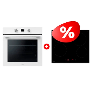 Комплект Встраиваемый духовой шкаф Haier HOQ-K4AAN3WB + Стеклокерамическая варочная поверхность Haier HHY-C64RVB 