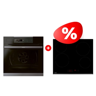 Комплект Встраиваемый духовой шкаф Haier HWO60SM5S5B1H + Стеклокерамическая варочная поверхность Haier HHY-C64RVB 