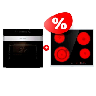 Жиынтық Gorenje кіріктірілетін электр пеші BSA6737ORAB + Gorenje электр пісіру беті ECT641BX 