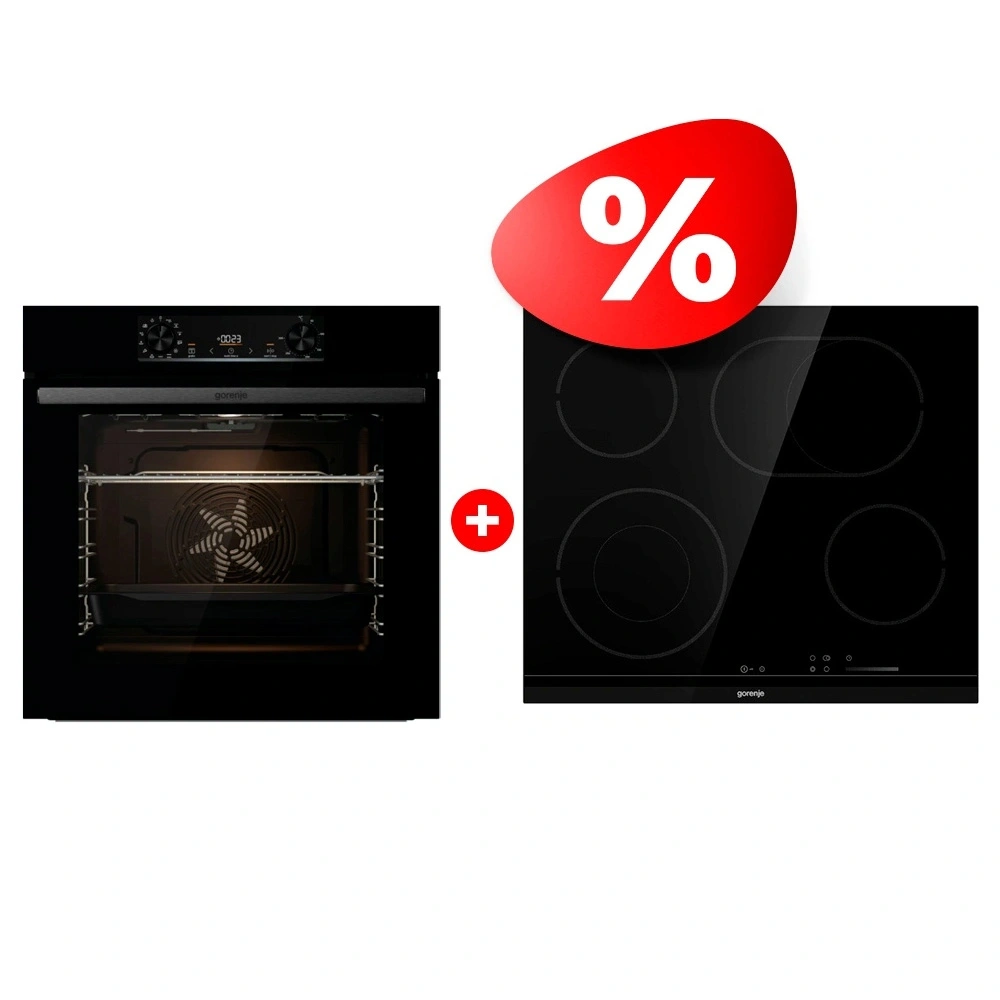 Комплект Встраиваемый духовой шкаф Gorenje BO6737E02BG + Электрическая варочная поверхность Gorenje ECS643BCSC 