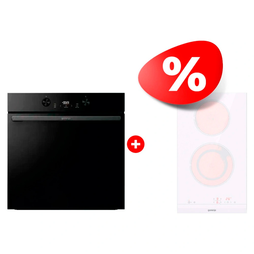 Жиынтық Встраиваемый духовой шкаф Gorenje BOS6737E05DBG + Gorenje электрлік пісіру беті ECT322WCS 