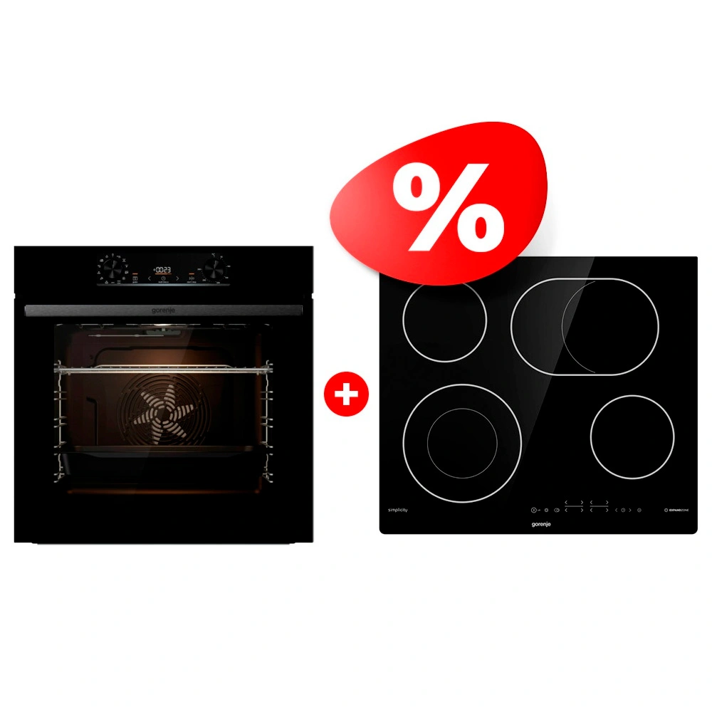 Комплект Встраиваемый духовой шкаф Gorenje BO6737E02BG + Электрическая варочная поверхность Gorenje ECT643SYB