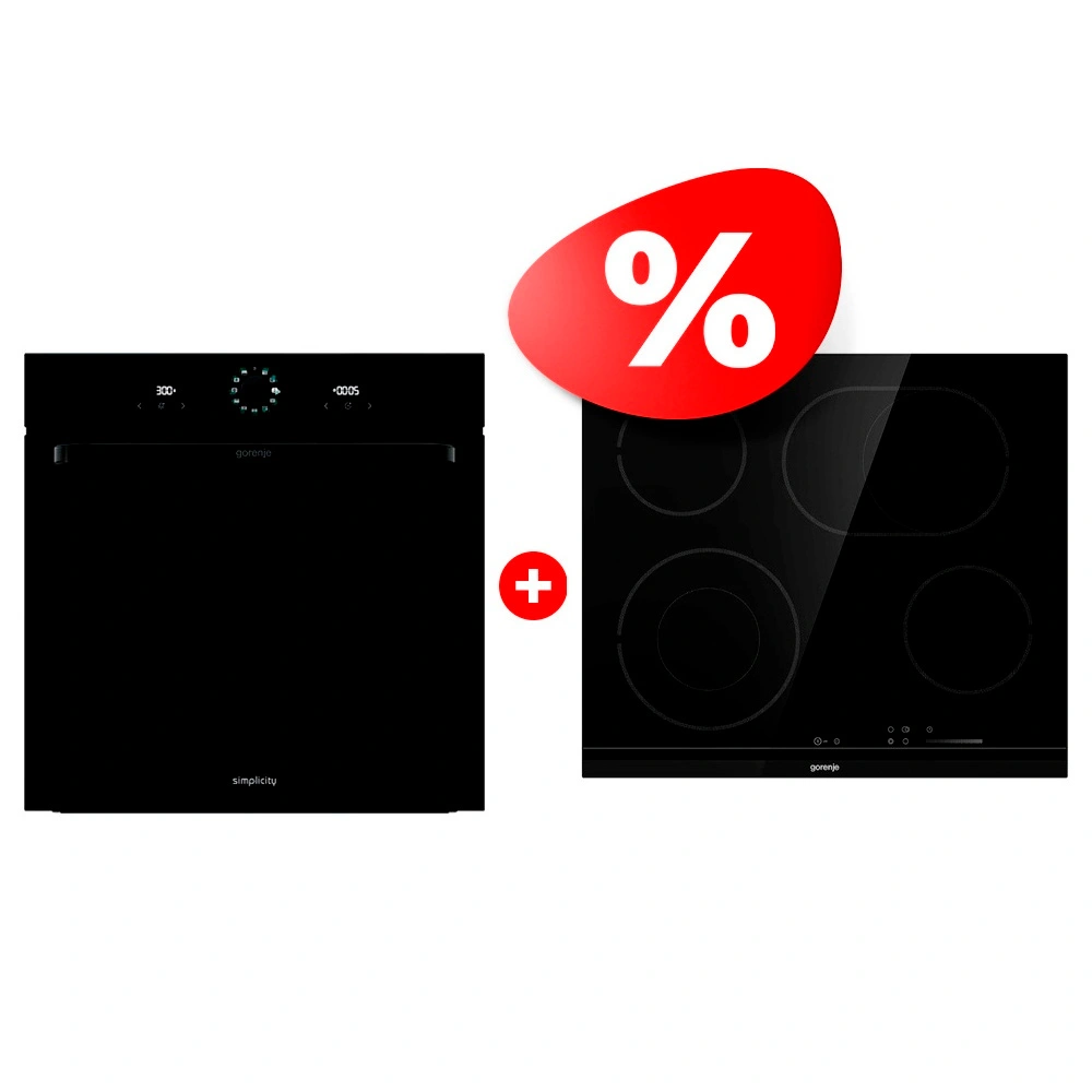 Комплект Встраиваемый духовой шкаф Gorenje BOS6737SYB + Электрическая варочная поверхность Gorenje ECS643BCSC