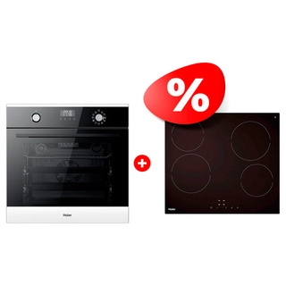Комплект Встраиваемый духовой шкаф Haier HOX-P11CGBG + Стеклокерамическая варочная поверхность Haier HHY-C64NVTB