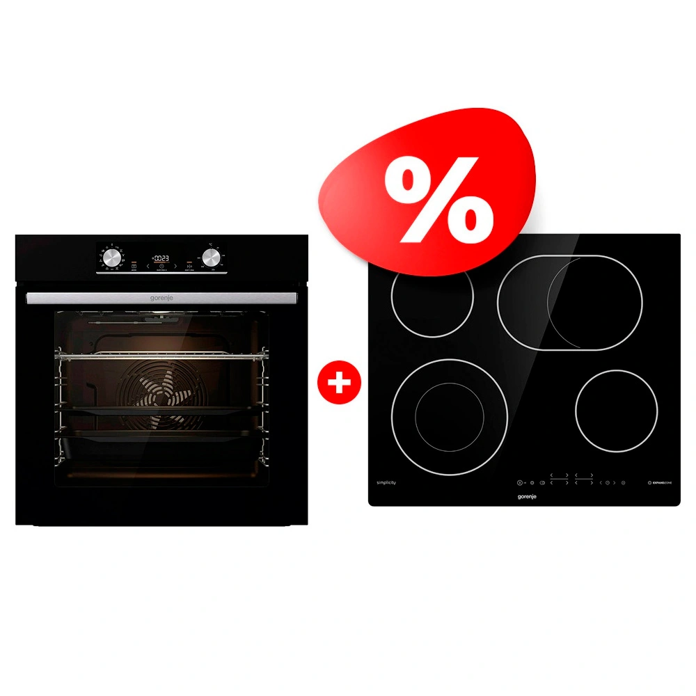 Комплект Встраиваемый духовой шкаф Gorenje BOSX6737E03B + Электрическая варочная поверхность Gorenje ECT643SYB