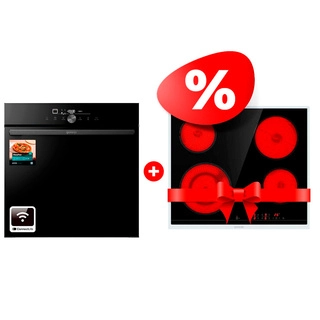 Жиынтық Gorenje кіріктірілетін электр пеші GO66E PIZZA350C + Gorenje электр пісіру беті ECT641BX 