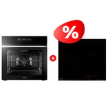 Жиынтық Haier кіріктірілетін тұмша шкафы HOQ-F5AAGB + Haier шыны керамикалық плитасы HHY-C64ROVB 