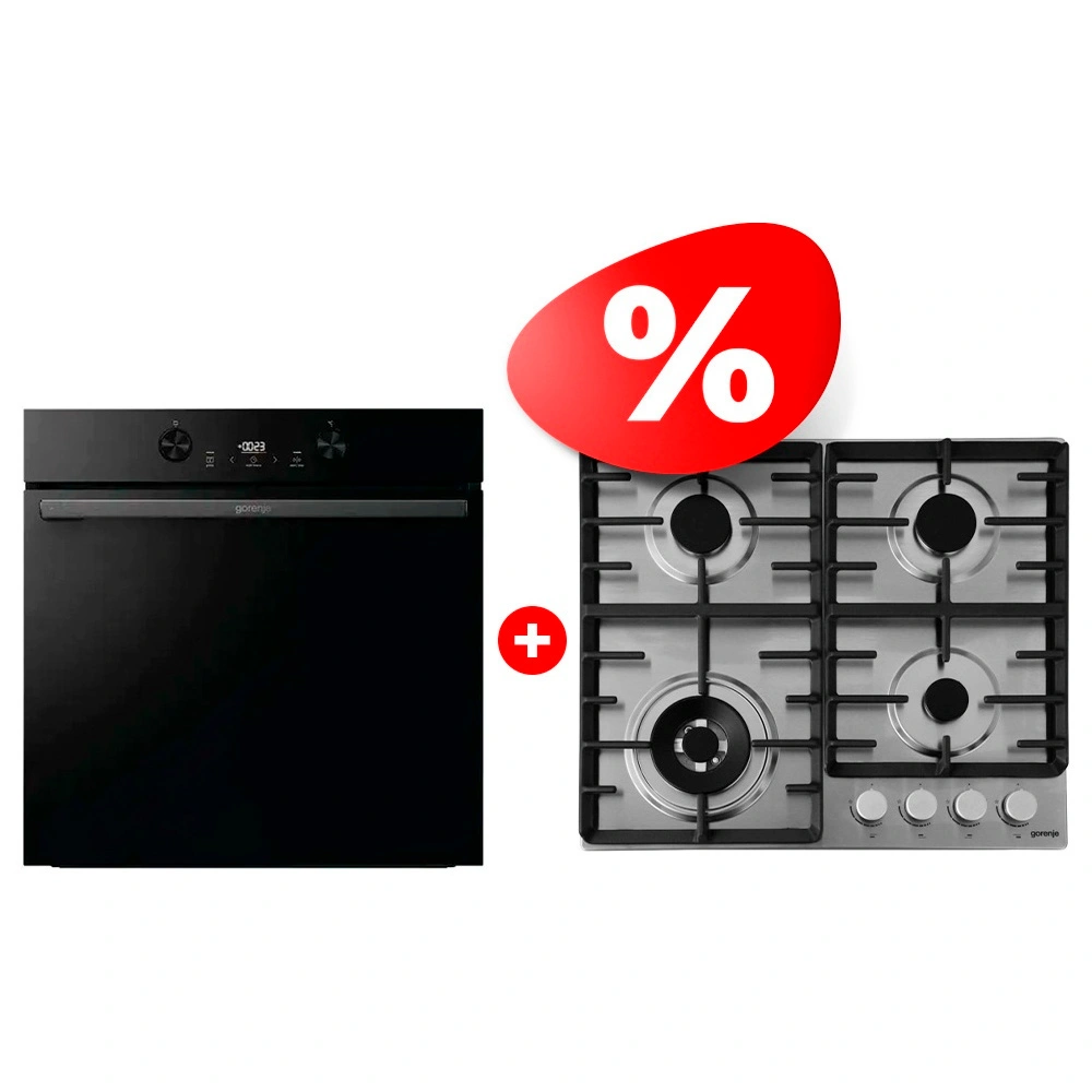 Жиынтық Встраиваемый духовой шкаф Gorenje BOS6737E05DBG + Gorenje газды пісіру беті GW642ABX 