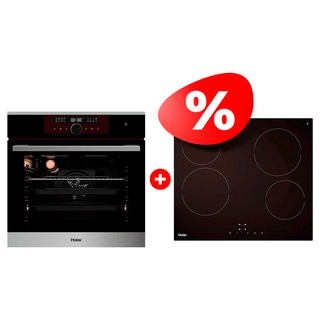 Жиынтық Кіріктірілетін пеш Haier HOX-FP5RABX + Стеклокерамическая варочная поверхность Haier HHY-C64NVTB 