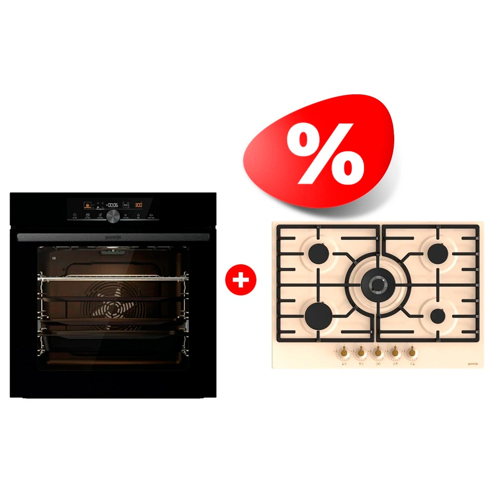 Комплект Встраиваемый духовой шкаф Gorenje BPS6747A06BG + Газовая варочная поверхность Gorenje GW7C51CLI