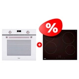 Комплект Встраиваемый духовой шкаф Haier HOX-P11HGW + Стеклокерамическая варочная поверхность Haier HHY-C64NVTB