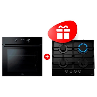 Жиынтық Кірістірілетін пеш Haier HOQ-K2ANN3GB + Haier газ пісіру беті HHX-G64CNB 