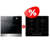 Комплект Встраиваемый духовой шкаф Haier HOX-P11CGBX + Газовая варочная поверхность Haier HHX-G64CNB