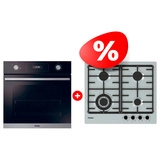 Комплект Встраиваемый духовой шкаф Haier HOD-P12CTBX + Газовая варочная поверхность Haier HHX-M64CWFX