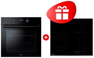Жиынтық Кірістірілетін пеш Haier HOQ-K2ANN3GB + Haier шыны керамикалық плитасы HHY-C64ROVB 