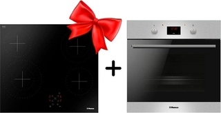 Комплект Встраиваемый духовой шкаф Hansa BOEI684121 + Электрическая варочная поверхность Hansa BHC66577 