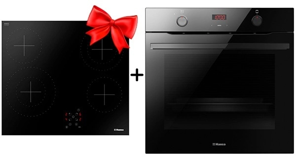 Жиынтық Встраиваемый духовой шкаф Hansa BOES684633 + Hansa электр пісіру беті BHC66577 