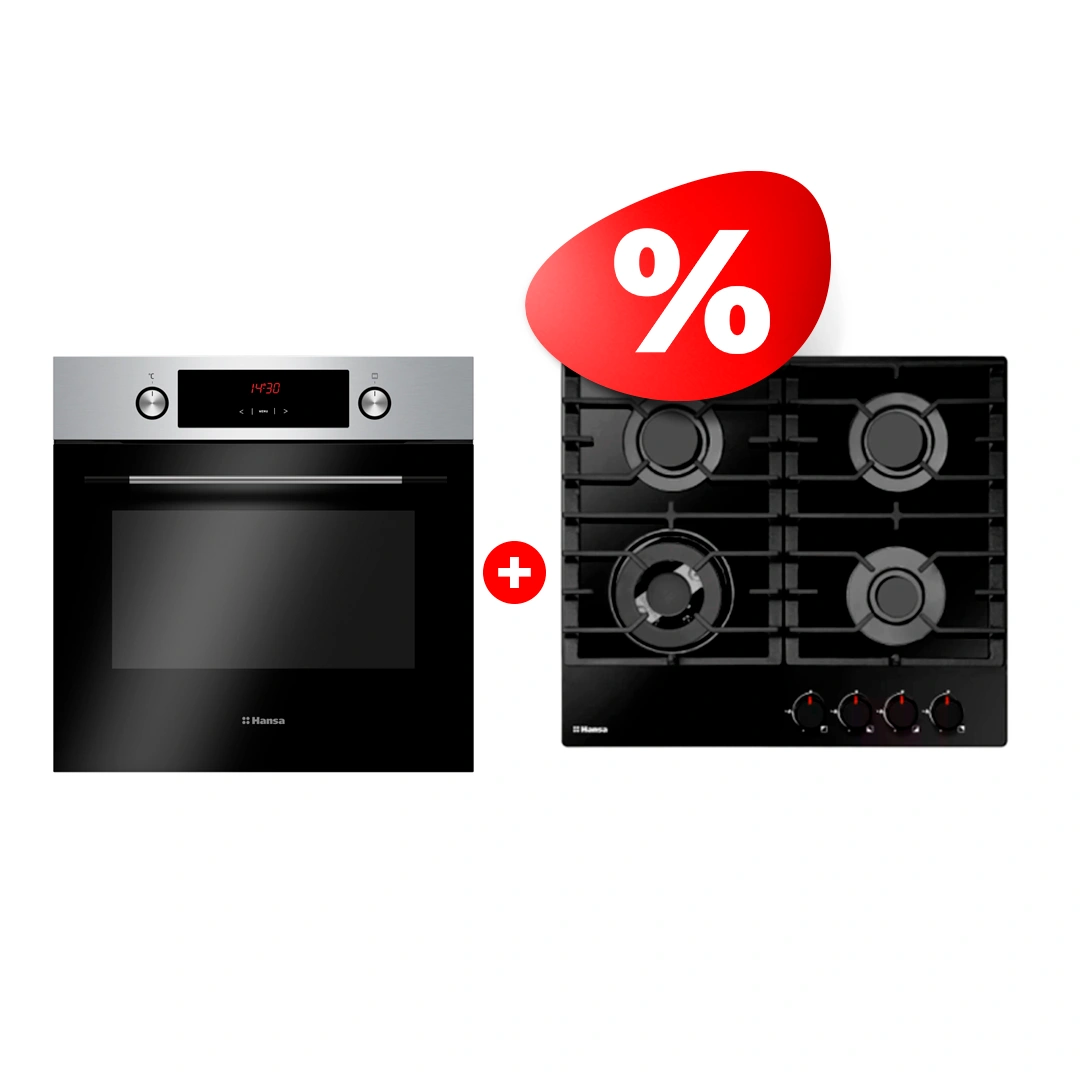 Комплект Встраиваемый духовой шкаф Hansa BOEI68441 + Газовая варочная поверхность Hansa BHKS671830 