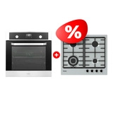 Комплект Встраиваемый духовой шкаф Haier HOX-P11HSX + Газовая варочная поверхность Haier HHX-M64CWFX 