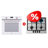 Комплект Встраиваемый духовой шкаф Haier HOX-P11HGW + Газовая варочная поверхность Haier HHX-M64CNX 