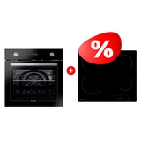 Комплект Встраиваемый духовой шкаф Candy FCT615NXL + Стеклокерамическая варочная поверхность CANDY CHXC64DB 