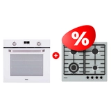 Комплект Встраиваемый духовой шкаф Haier HOX-P11HGW + Газовая варочная поверхность Haier HHX-M64CWFX 