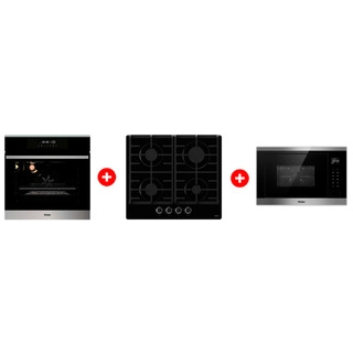Комплект Встраиваемый духовой шкаф Haier HOX-FP3ABX + Встраиваемая микроволновая печь Haier HMX-BTG259X + Газовая варочная поверхность Haier HHX-G64CNB 