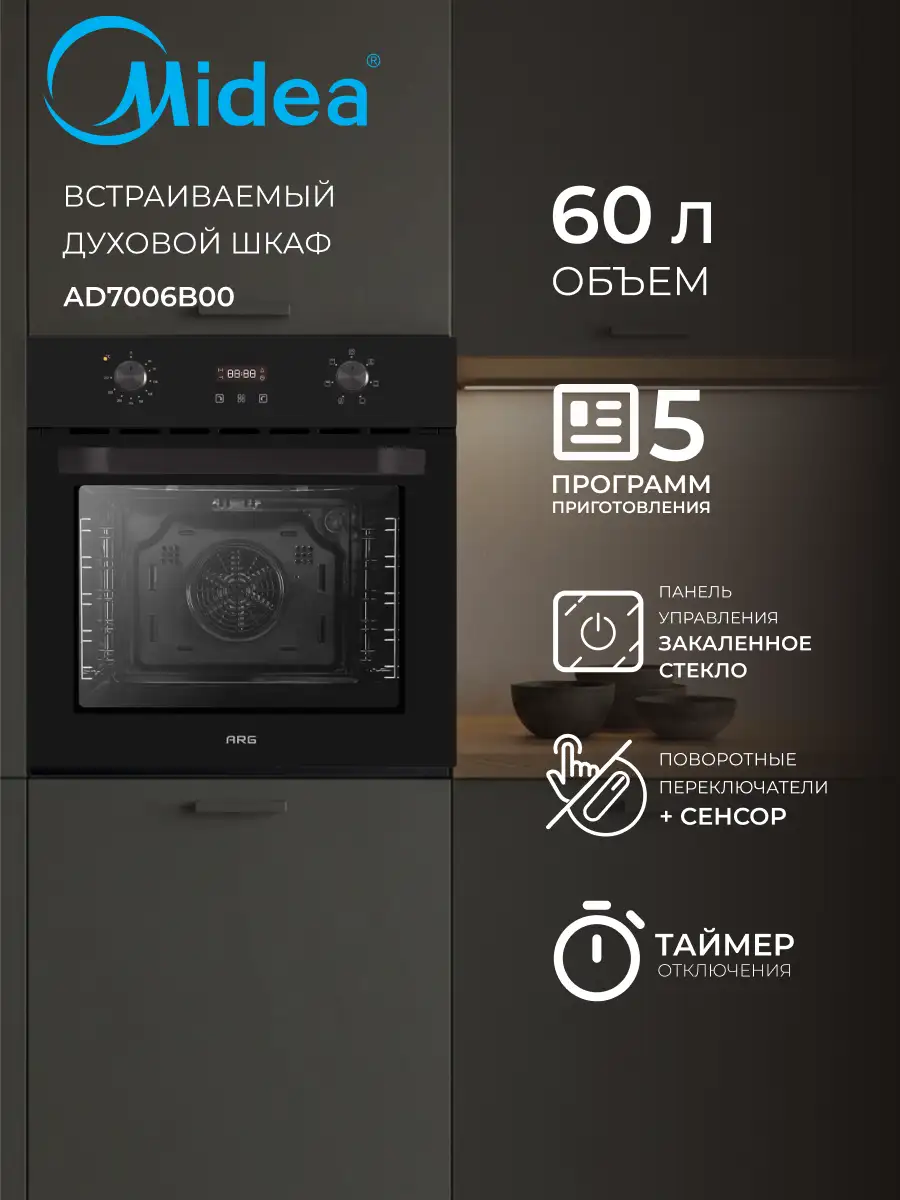 Кіріктірілетін пеш Midea MO22000 GB - фото 2