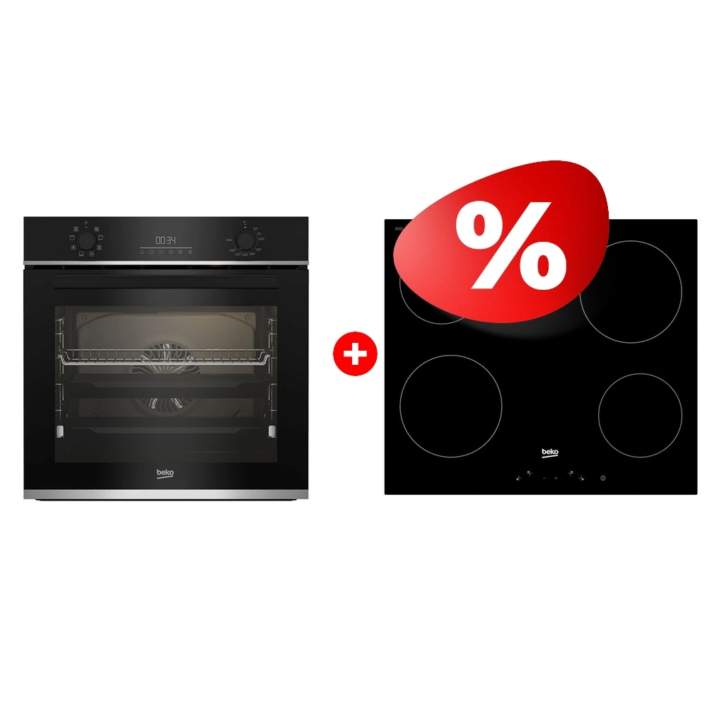 Комплект Встраиваемый духовой шкаф Beko BBIR13300XC + Электрическая варочная поверхность Beko HIC 64400 E 