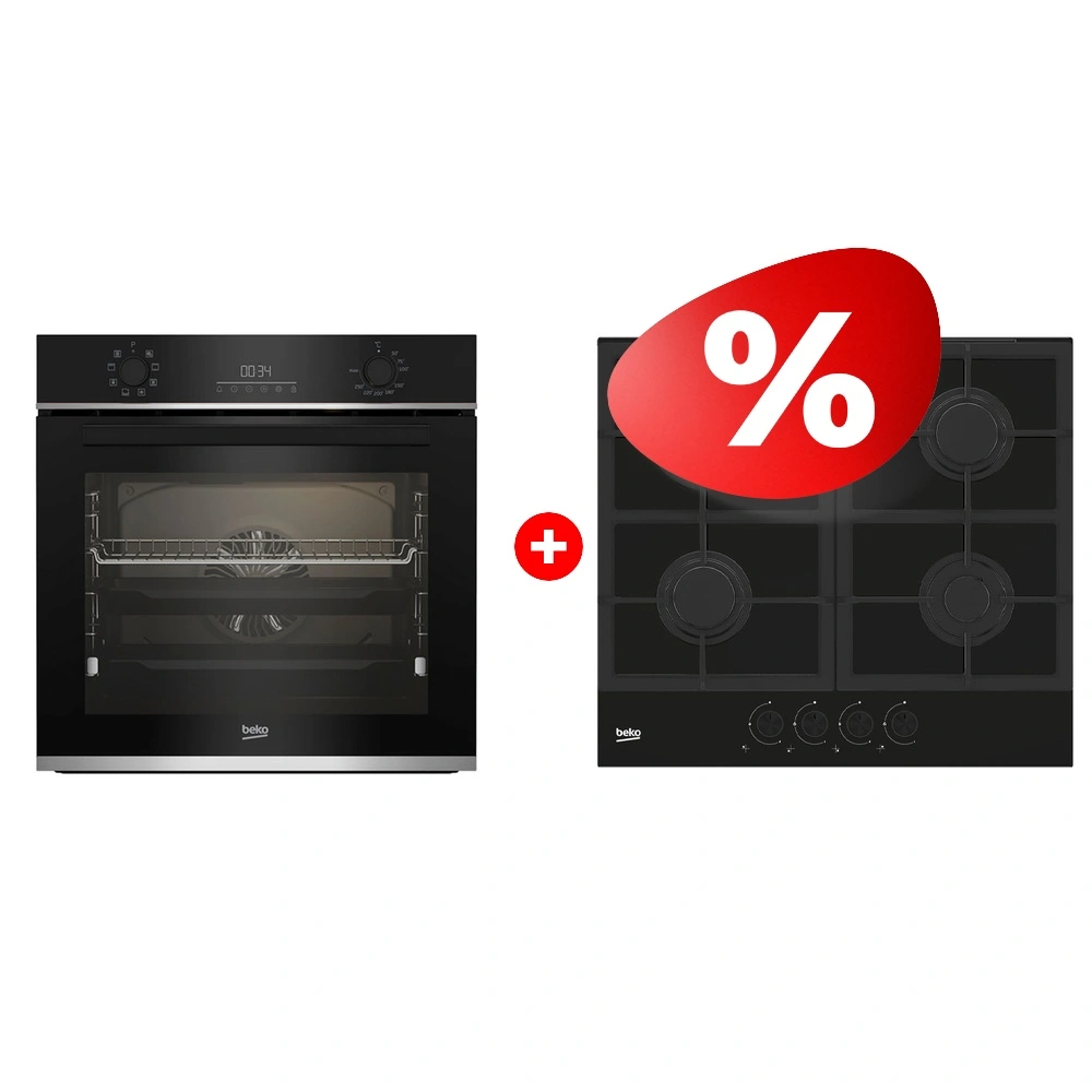 Комплект Встраиваемый духовой шкаф Beko BBIR13300XC + Встраиваемая варочная панель Газ Beko HILG642C5SB 